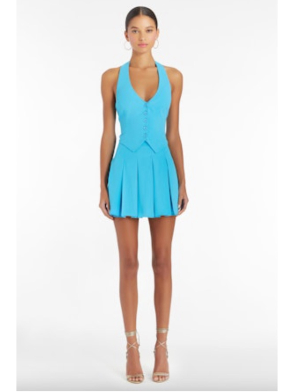 amanda uprichard Safari Blue Payton Skort Romper medium